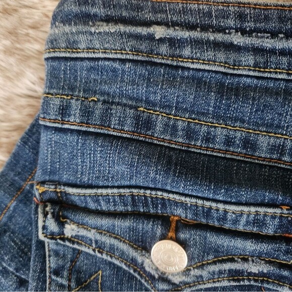 True Religion Bridget Stone & Tint Low Rise Flare Leg Jeans‎ Y2K Size 30 - Picture 4 of 11